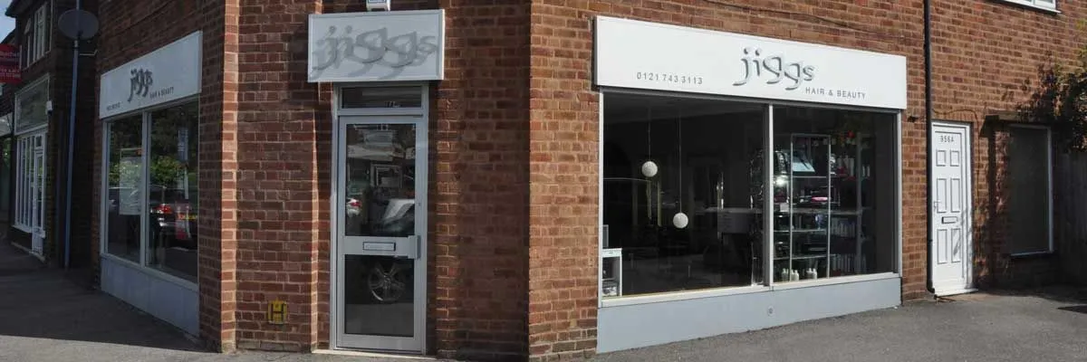 The Jiggs Hair & Beauty shopfront at 956 Old Lode Lane, Solihull